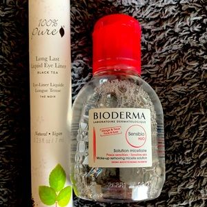 100% Pure eyeliner and Bioderma Sensibio